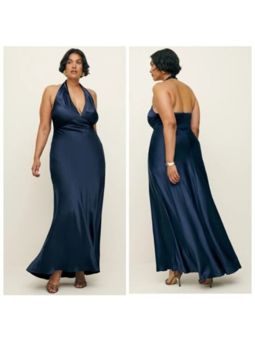 NWT Reformation Daniela Silk Navy